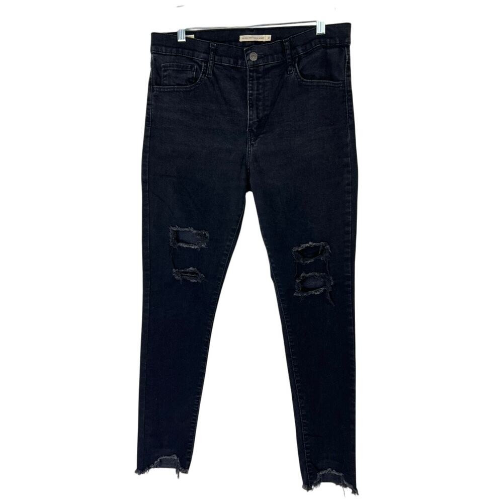 Levi's 720 Black Wash High Rise Super Skinny Cotton Denim Jeans Pants Size 31